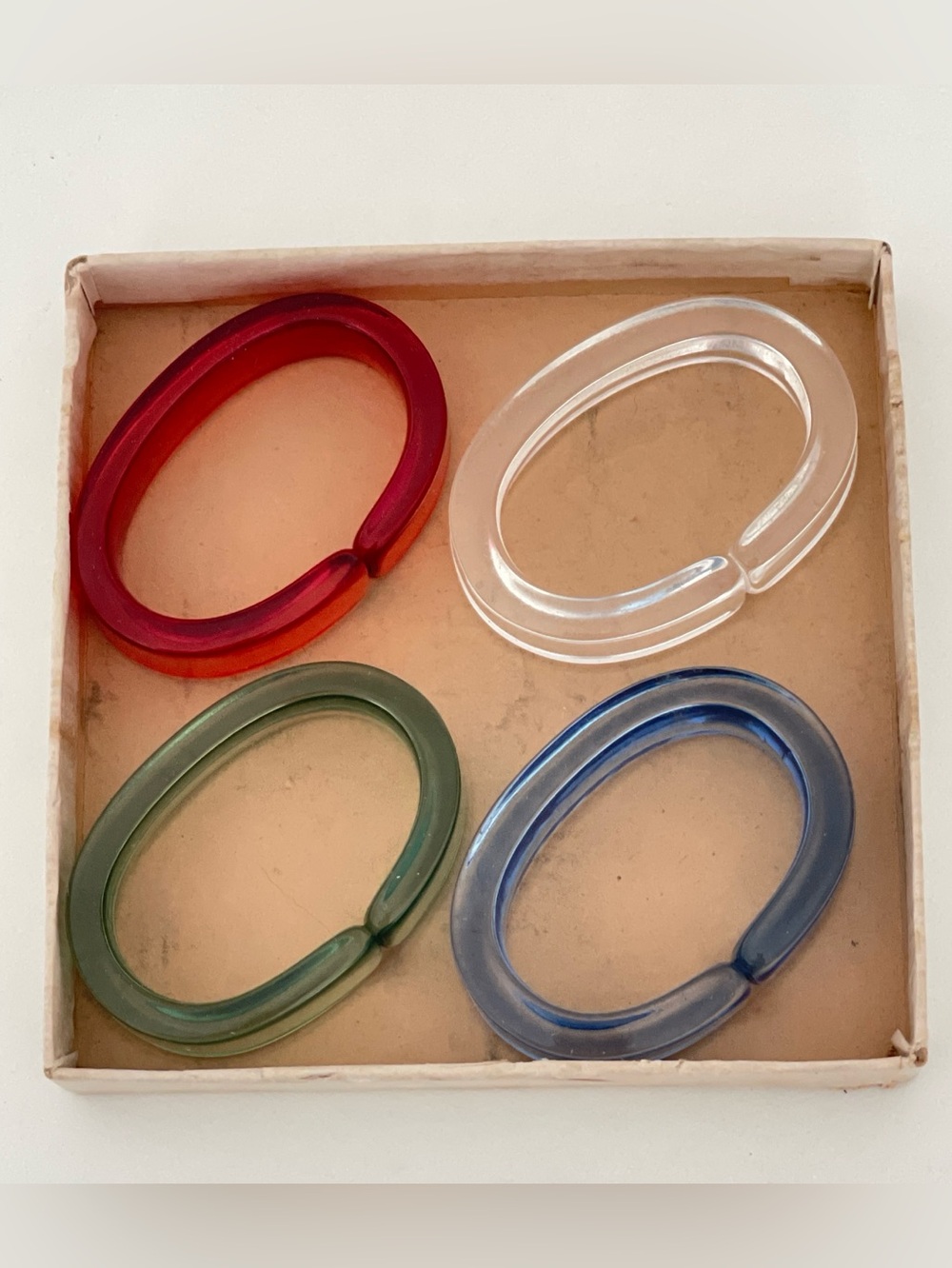 Vintage Lucite Napkin Rings Set of Four